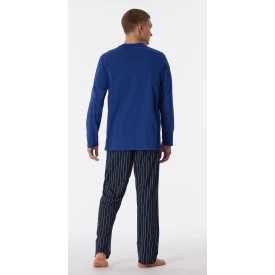 Lange Schiesser Pyjama Tricot | Blauwe Streep