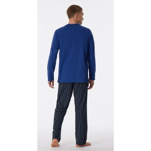 Lange Schiesser Pyjama Tricot | Blauwe Streep