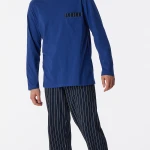 Lange Schiesser Pyjama Tricot | Blauwe Streep | www.pietkoopmans.nl