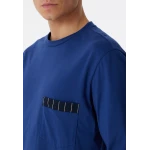 Lange Schiesser Pyjama Tricot | Blauwe Streep | www.pietkoopmans.nl