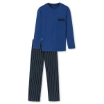 Lange Schiesser Pyjama Tricot | Blauwe Streep | www.pietkoopmans.nl