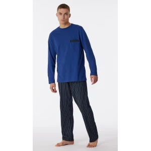 Lange Schiesser Pyjama Tricot | Blauwe Streep