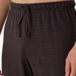 Schiesser Doorknoop Pyjama Tricot | Antraciet Ruit | www.pietkoopmans.nl