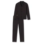 Schiesser Doorknoop Pyjama Tricot | Antraciet Ruit | www.pietkoopmans.nl