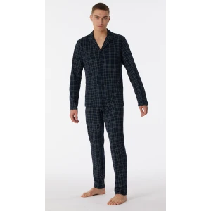 Schiesser Doorknoop Pyjama Tricot | Marine Ruit