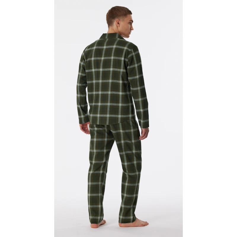 Schiesser Pyjama Flanel | Groen Geruit | www.pietkoopmans.nl