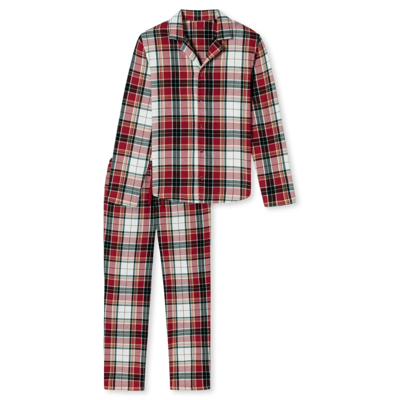 Schiesser Pyjama Flanel | Rood Geruit | www.pietkoopmans.nl