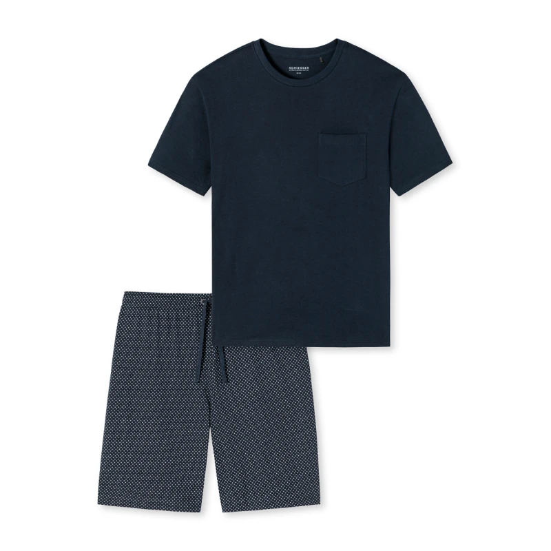 Schiesser Shortama | Marine Stip | www.pietkoopmans.nl