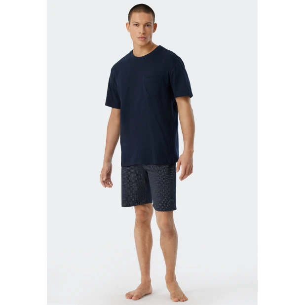 Schiesser Shortama | Marine Stip | www.pietkoopmans.nl