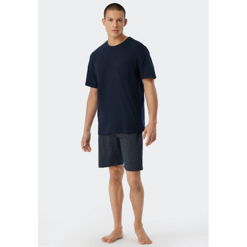 Schiesser Shortama | Marine Stip | www.pietkoopmans.nl