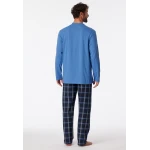 Schiesser Pyjama Tricot | Blauw Geblokt | www.pietkoopmans.nl