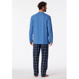 Schiesser Pyjama Tricot | Blauw Geblokt