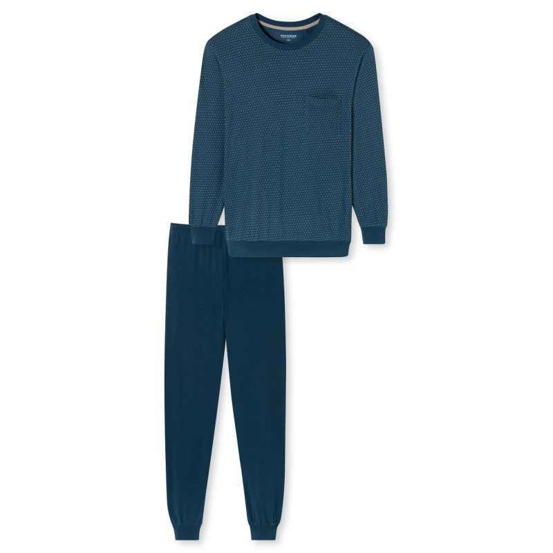 Schiesser Pyjama Tricot | Indigo Print | www.pietkoopmans.nl