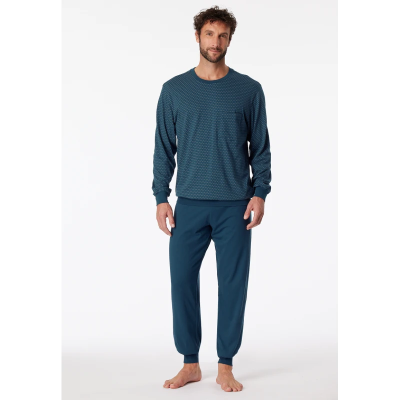 Schiesser Pyjama Tricot | Indigo Print | www.pietkoopmans.nl