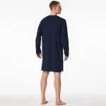 Schiesser Nachthemd Lange Mouw | Donkerblauw | www.pietkoopmans.nl