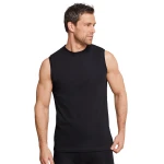 Schiesser Mouwloos T-Shirt  Zwart