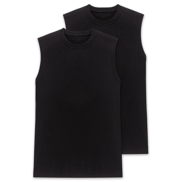 Schiesser Mouwloos T-Shirt  Zwart