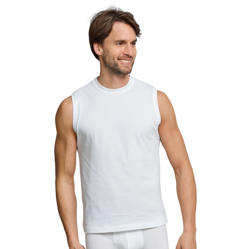 Schiesser Mouwloos T-Shirt  |  Wit