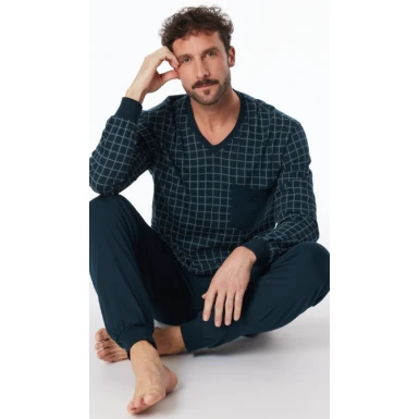 Lange Pyjama Schiesser Heren | Ruit  | www.pietkoopmans.nl