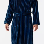 Schiesser Badjas Streep | Blauw | www.pietkoopmans.nl