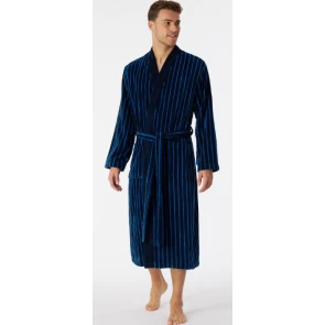 Schiesser Badjas Streep | Blauw | www.pietkoopmans.nl