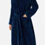 Schiesser Badjas Streep | Blauw | www.pietkoopmans.nl