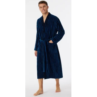 Schiesser Badjas Streep | Blauw | www.pietkoopmans.nl
