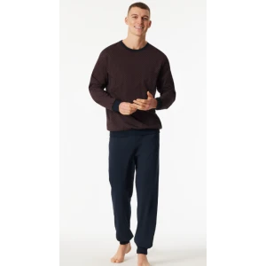 Schiesser Pyjama Tricot | Marine Bruin Print