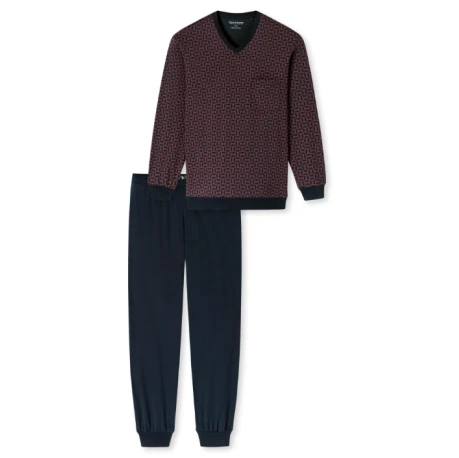 Lange Pyjama Schiesser Heren | Brique | www.pietkoopmans.nl