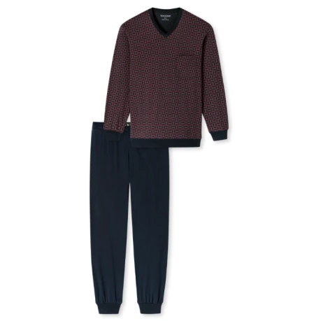 Lange Pyjama Schiesser Heren | Brique | www.pietkoopmans.nl
