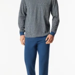 Lange Pyjama Schiesser Heren | Atlantic Blue | www.pietkoopmans.nl