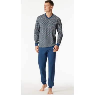 Lange Pyjama Schiesser Heren | Atlantic Blue | www.pietkoopmans.nl