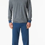 Lange Pyjama Schiesser Heren | Atlantic Blue | www.pietkoopmans.nl