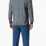 Lange Pyjama Schiesser Heren | Atlantic Blue | www.pietkoopmans.nl