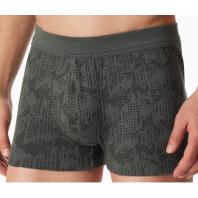 Schiesser Interlock Boxershort 95 5 | Donkergroen Patroon | www.pietkoopmans.nl