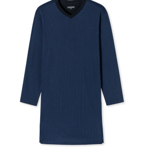 Schiesser Nachthemd Lange Mouw | Blauw | www.pietkoopmans.nl