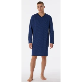 Schiesser Nachthemd Lange Mouw | Blauw