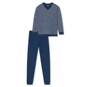 Lange Pyjama Schiesser Heren | Blauwe Print