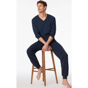 Lange Pyjama Schiesser Heren | Marine Ruit