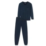 Lange Pyjama Schiesser Heren | Marine  Ruit  | www.pietkoopmans.nl