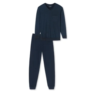 Lange Pyjama Schiesser Heren | Marine Ruit