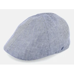 Hammaburg Flat Cap Texas Linnen | Lichtblauw Visgraat