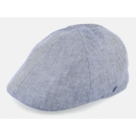 Hammaburg Flat Cap Texas Linnen | Lichtblauw Visgraat