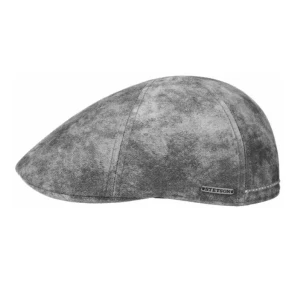 Stetson Flat Cap | Leer  | Grijs