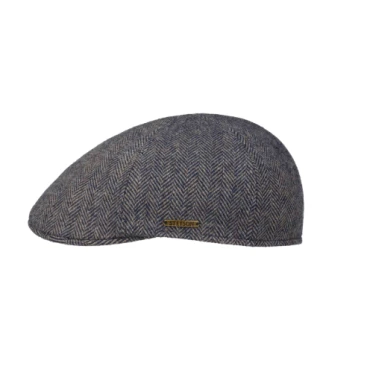 Stetson Flatcap Visgraat | Blauw | www.pietkoopmans.nl 