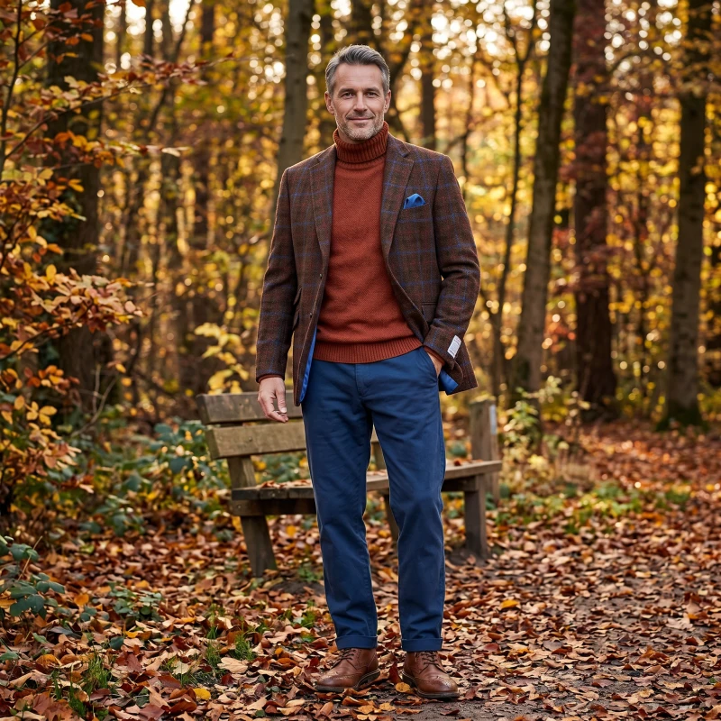 Colbert Harris Tweed Wellington | Bruin Blauw Ruit | www.pietkoopmans.nl