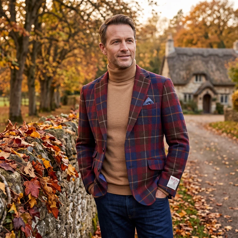 Colbert Harris Tweed Wellington | Berry Check
