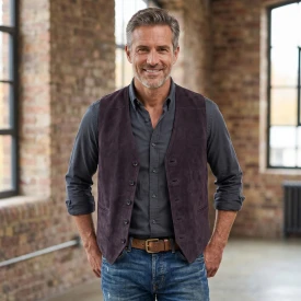 Wellington Of Bilmore Suede Gilet | Mat Marine