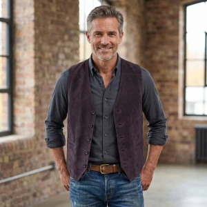 Wellington Of Bilmore Suede Gilet | Mat Marine