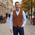 Wellington Of Bilmore Suede Gilet | Cognac | www.pietkoopmans.nl